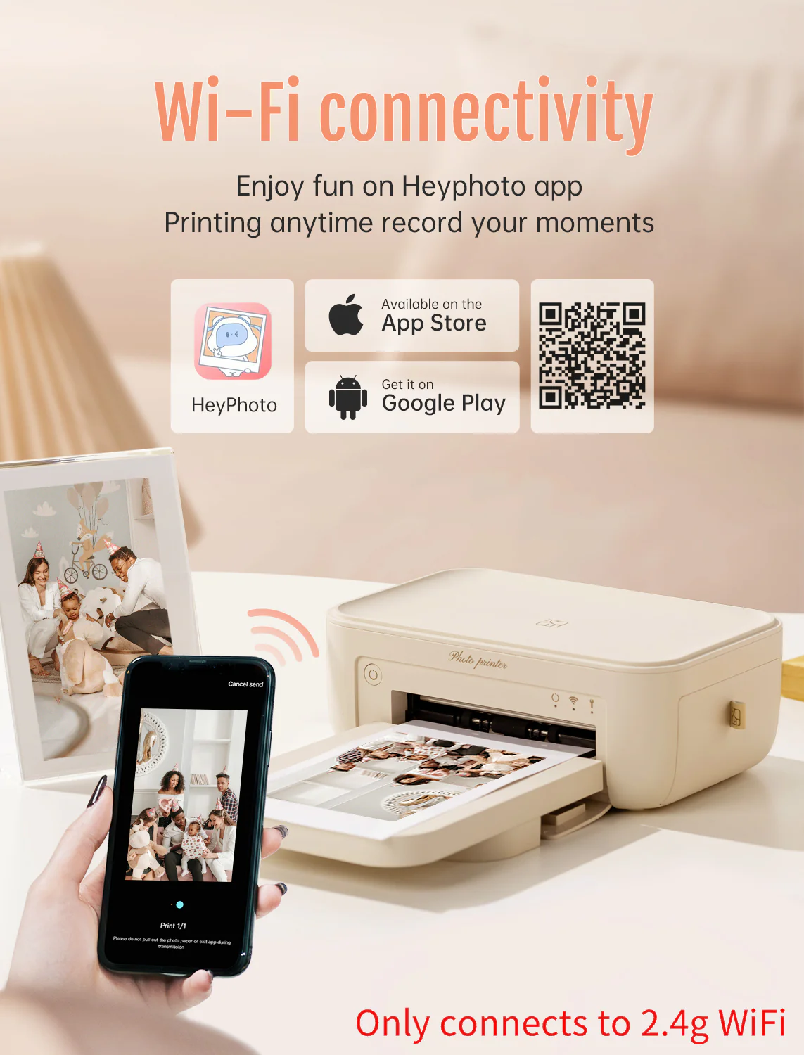 HPRT CP4100 Wi-Fi Wireless Instant Photo Printer 4x6 with 20 Sheets of Photo Paper - Image 5