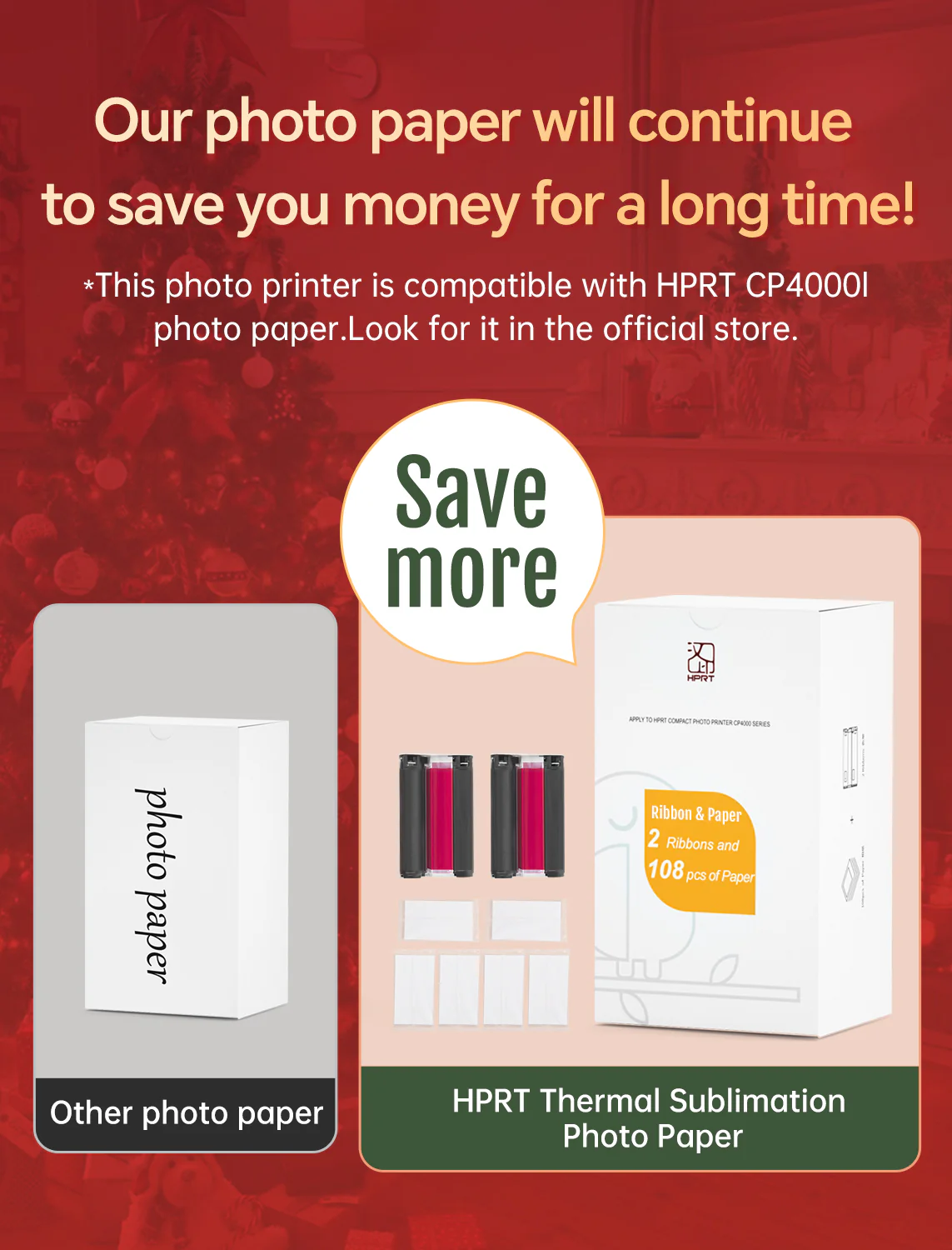 【Pre-order, ships within 15 days】HPRT Photo Printer 4x6 with Photo Paper 128 Sheets and 3 Ribbon - Image 7