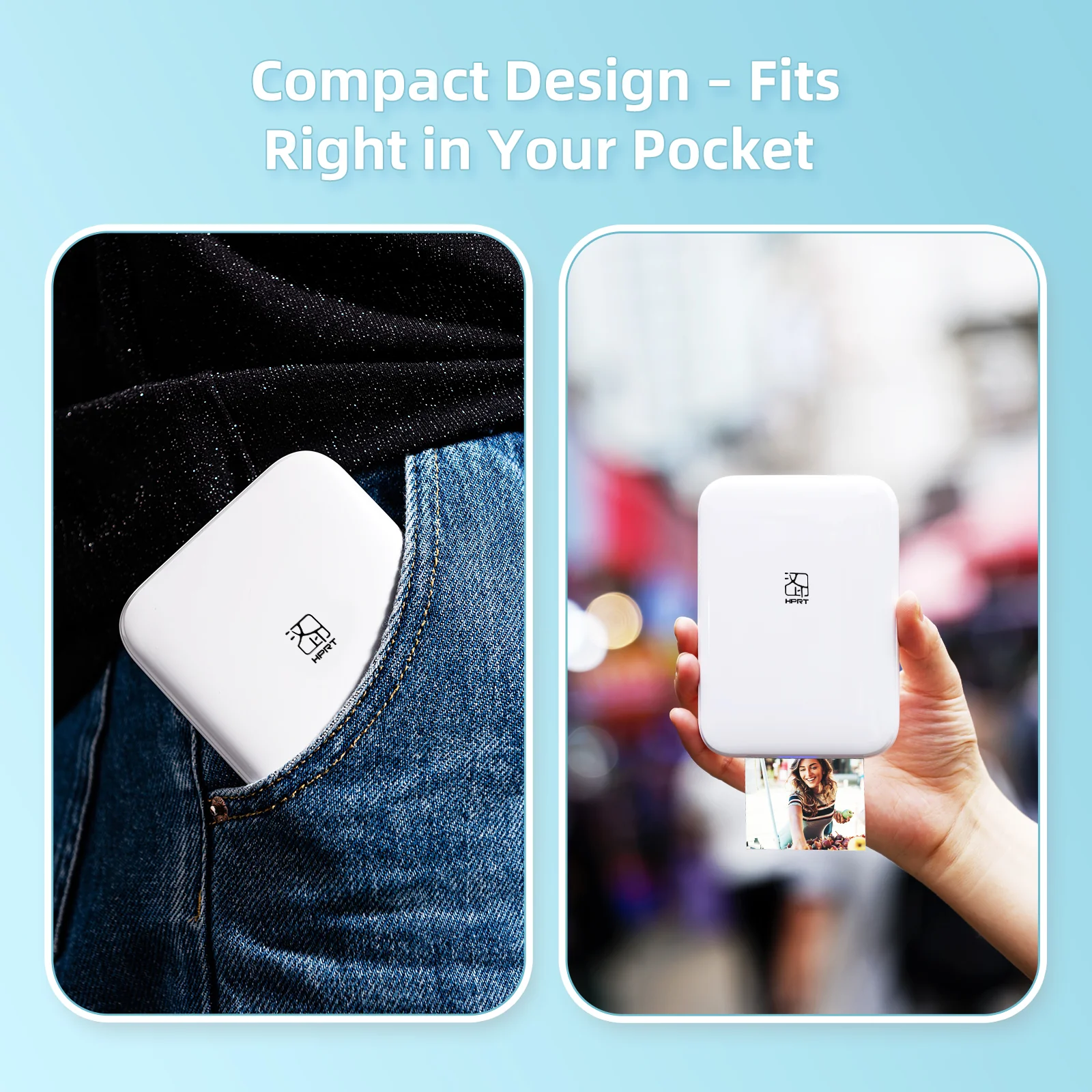 HPRT MT53 2X3'' Mini Photo Printer, Bluetooth Portable Photo Printer - Image 4