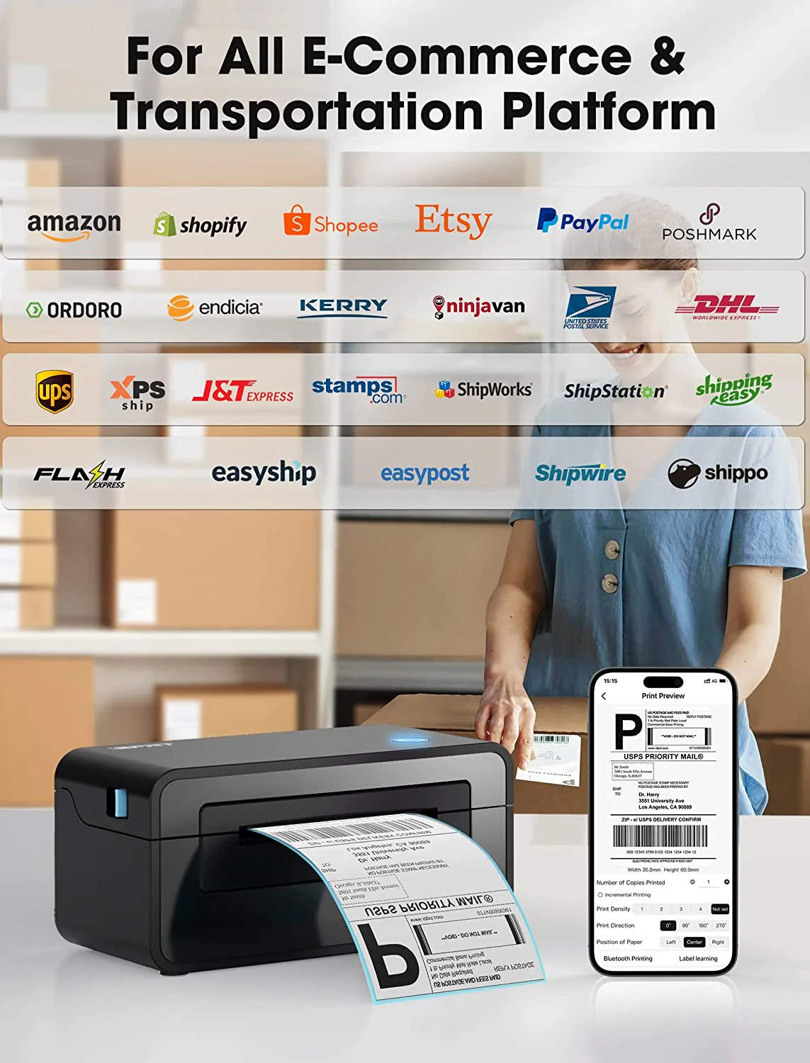 iDPRT 4x6  Bluetooth Thermal Label Printer SP410BT - Image 4