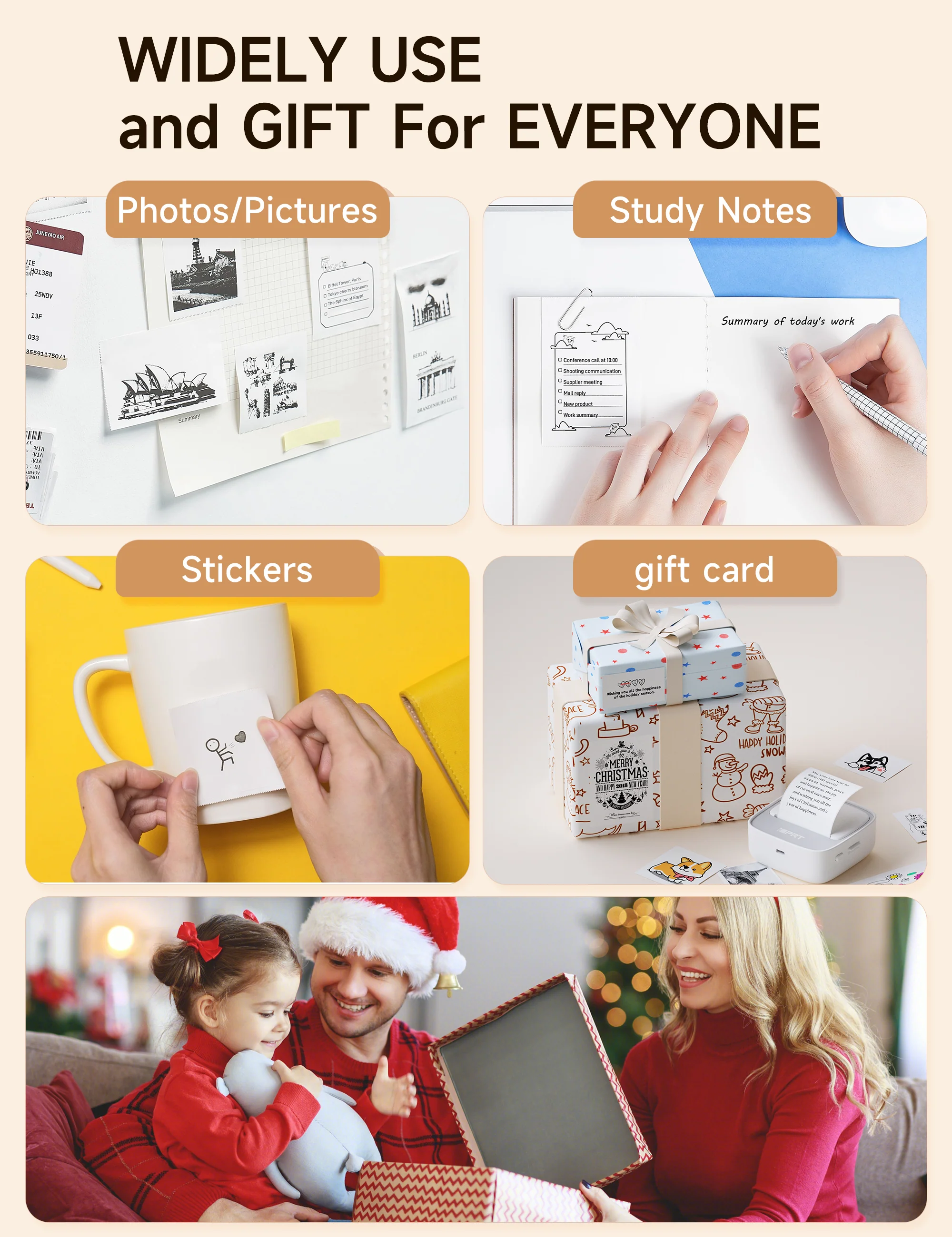 iDPRT S1 Inkless Mini Printer with 1 Roll Sticker Paper - Image 4