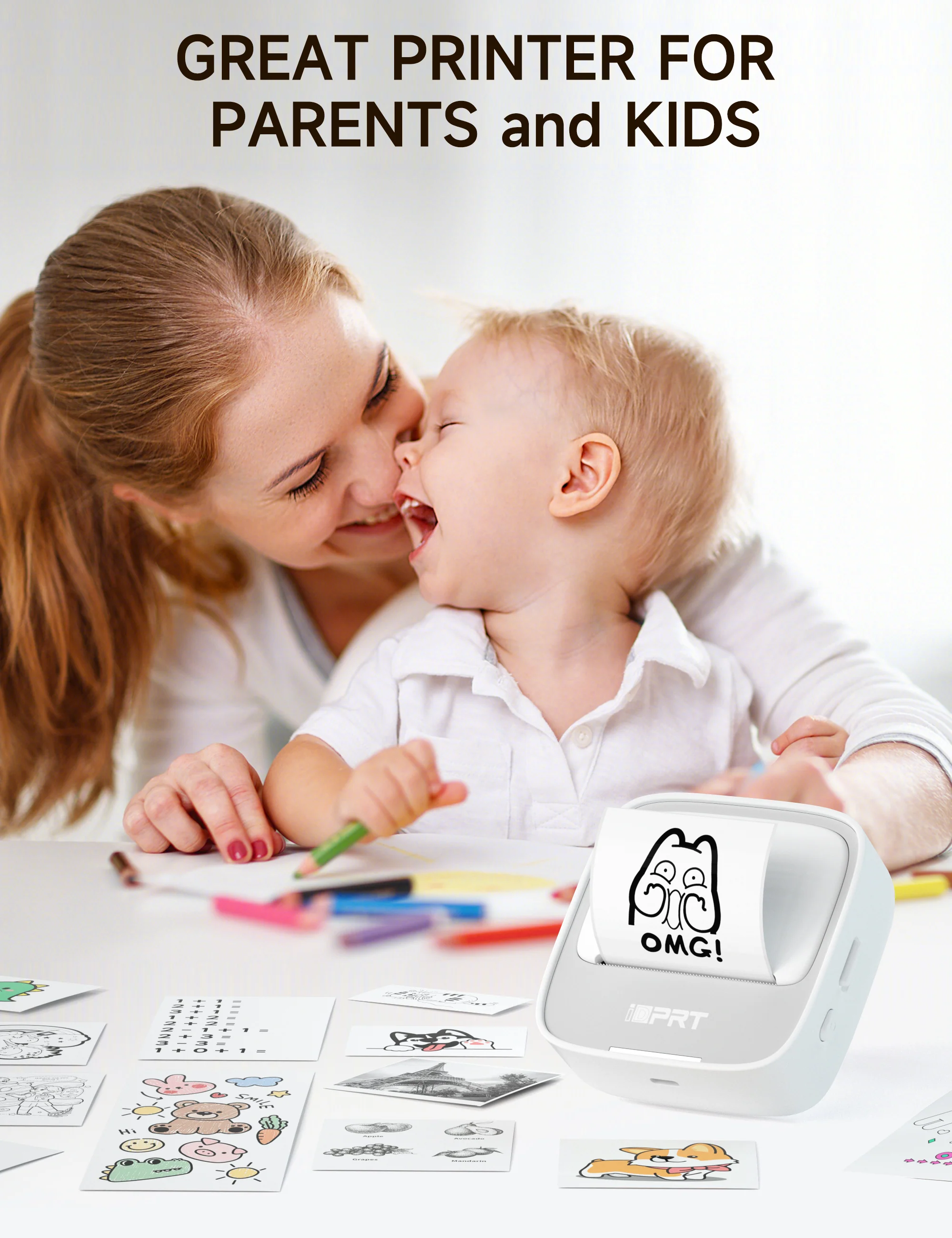 iDPRT S1 Inkless Mini Printer with 1 Roll Sticker Paper - Image 6