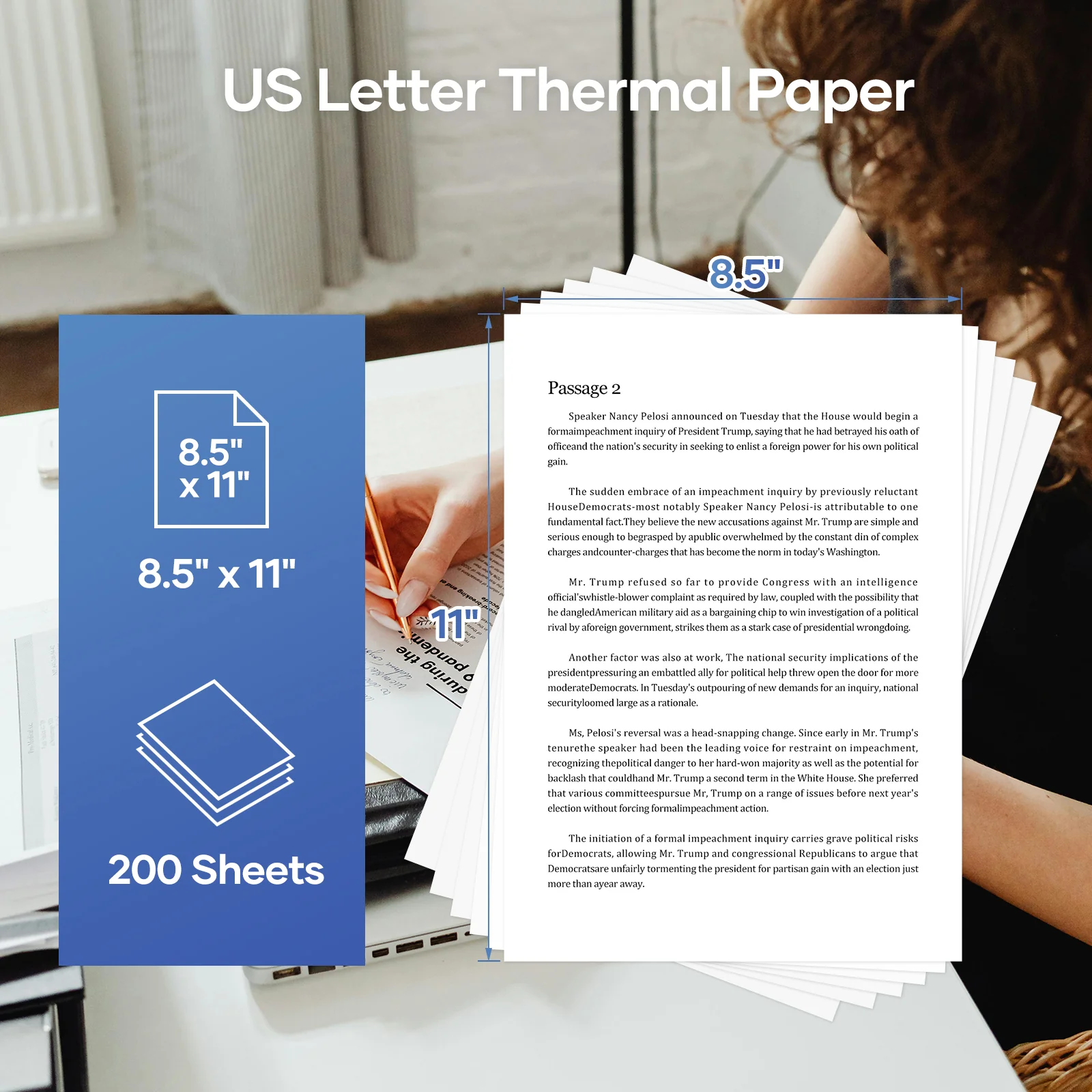 iDPRT Thermal Printer Paper, 200 Sheets US Letter 8.5 x 11 Inch, MT610 Thermal Paper,Compatible with iDPRT/HPRT/PRT Portable Printer and Other Thermal Document Printers - Image 4