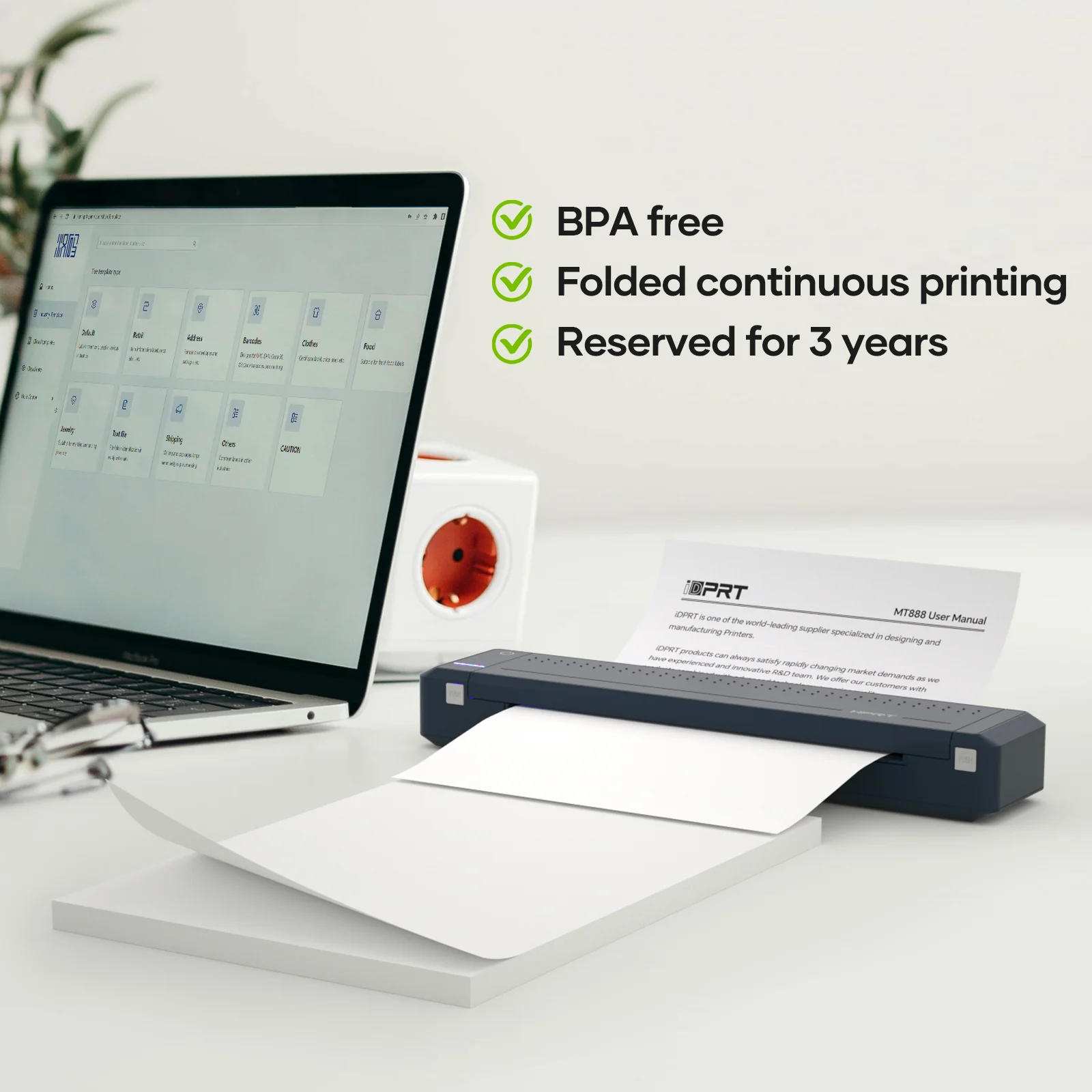 iDPRT Thermal Printer Paper, 200 Sheets US Letter 8.5 x 11 Inch, MT610 Thermal Paper,Compatible with iDPRT/HPRT/PRT Portable Printer and Other Thermal Document Printers - Image 5