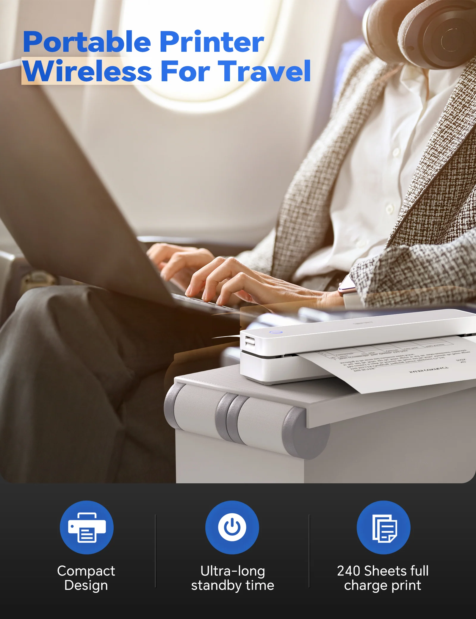 iDPRT MT610 Pro Portable Thermal Printer + 200 Pcs Thermal Paper - Image 4