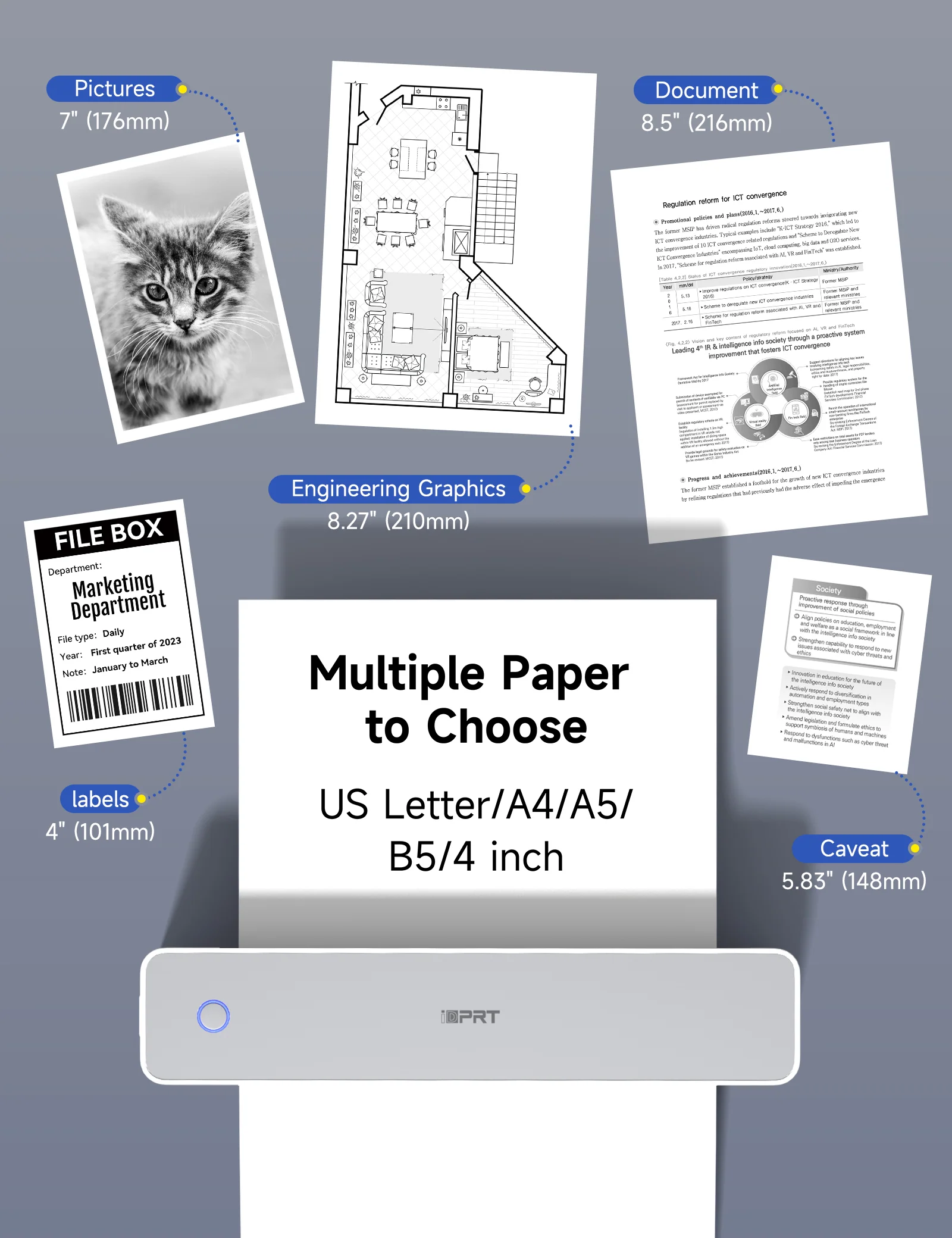 iDPRT MT610 Pro Portable Thermal Printer + 200 Pcs Thermal Paper - Image 6