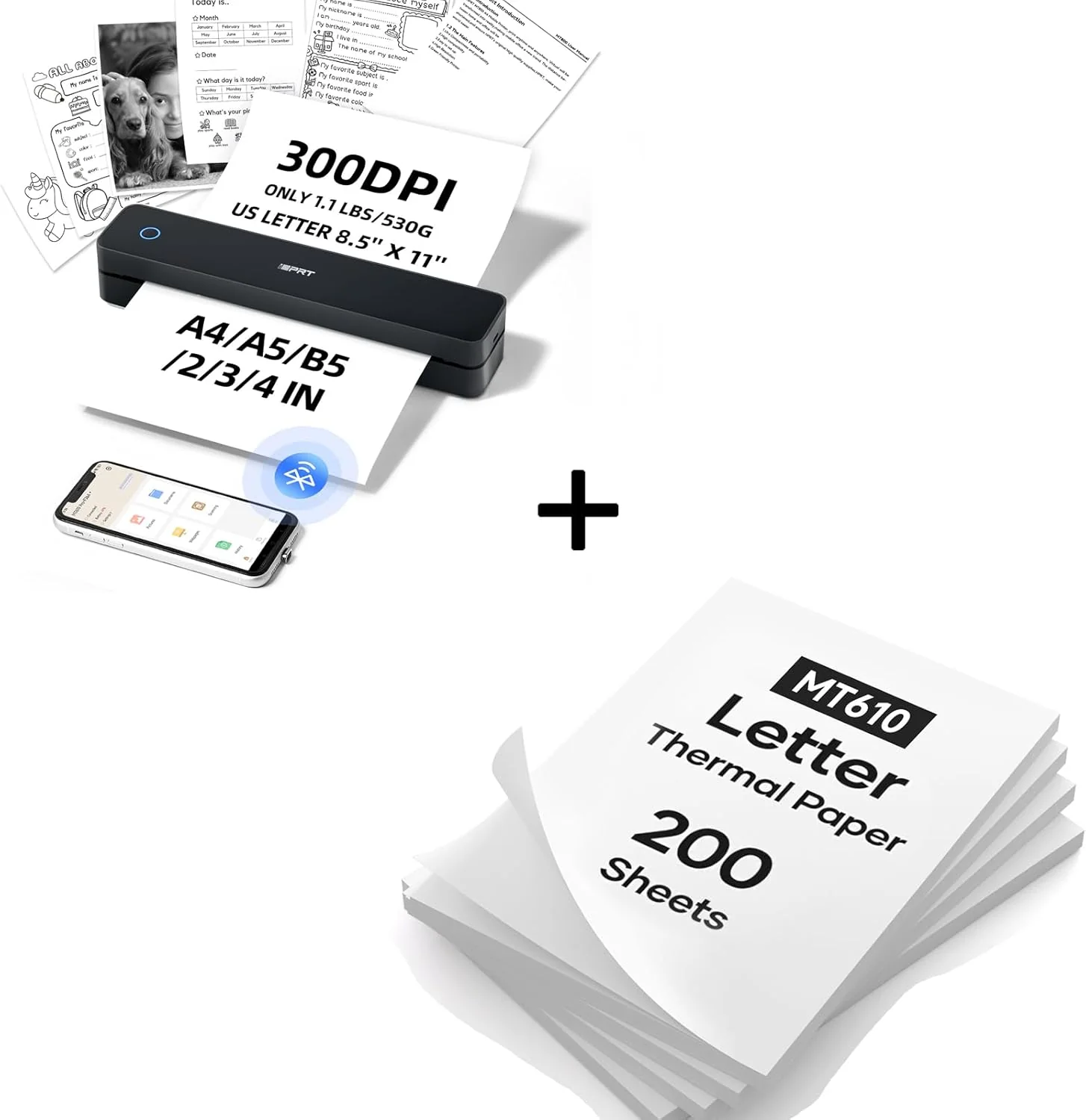 iDPRT MT610 Pro Portable Thermal Printer + 200 Pcs Thermal Paper - Image 7